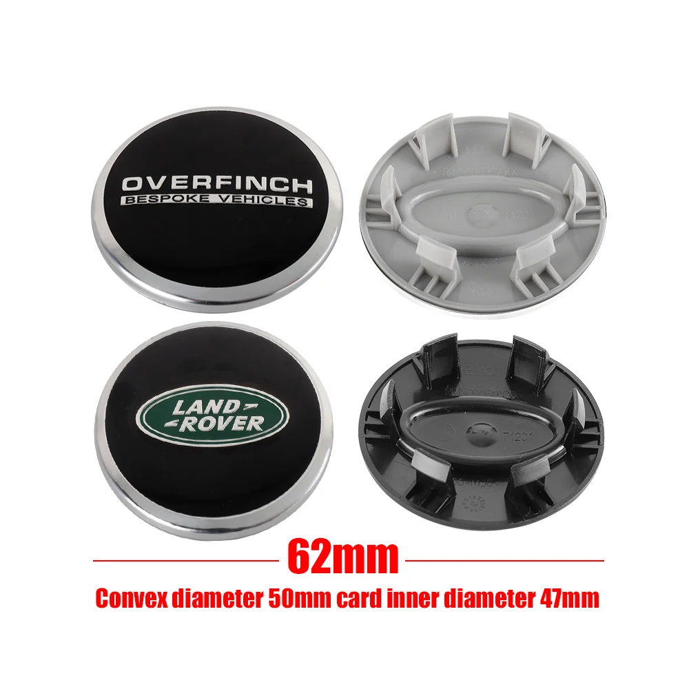 62mm 4pcs Car Wheel Center Hub Cap Covers Badge For Land Rover SVR Range Rover Discovery 4 Freelander 2 P250 L320 Car Styling