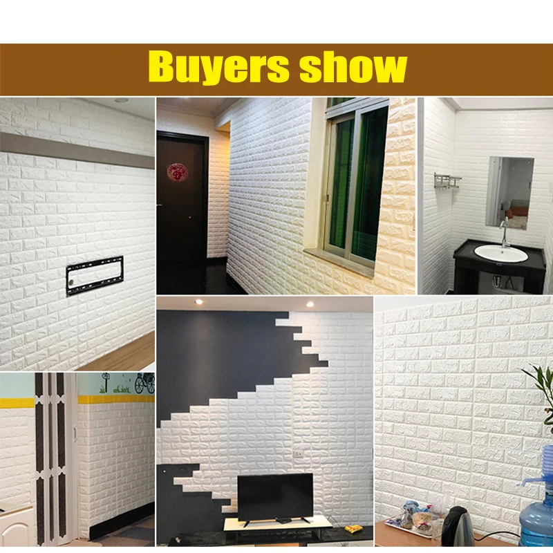 70cm*100cm 3D Wall Sticker Imitation Brick Bedroom Home Decor Waterproof Self-adhesive DIY Wallpaper for Living Room