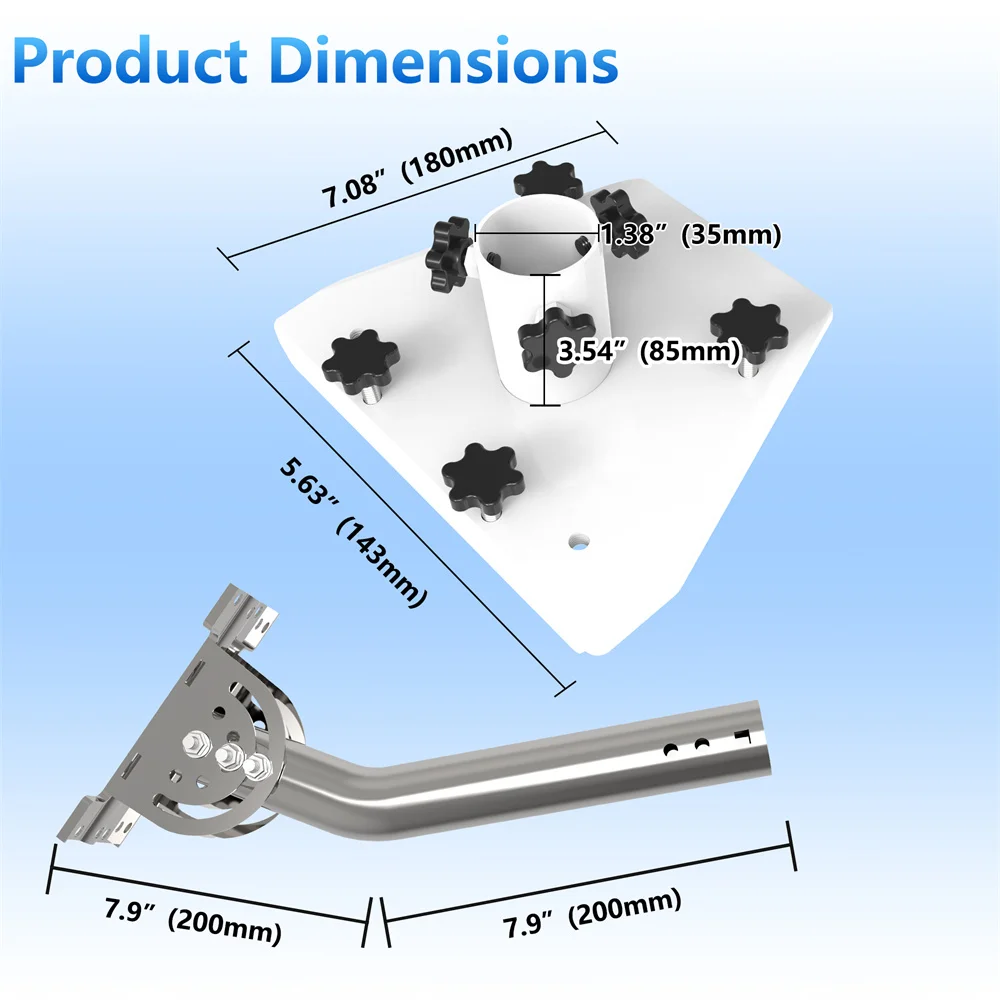 For Starlink Gen 3 Long arm Mount Metal Bracket,Starlink Indoor/outdoor Mount Kit,Compatible with Starlink Standard Gen3(V3)Dish