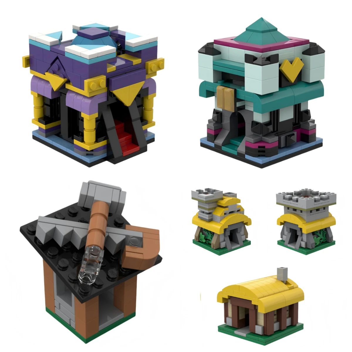 Hot Game Architectural Defensive Tower Building Block MOC Royal Battle Tribal Base House Model DIY Children's Assembly Toys Gift