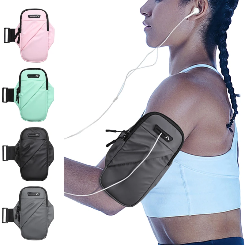 Cartera de muñeca deportiva para hombre y mujer, bolsa para llave de teléfono, banda para el brazo para gimnasio, Fitness, ciclismo al aire libre,