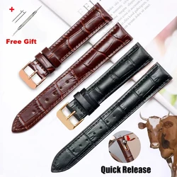 *Real Skin Animal * Genuine Leather Watch Strap 12 13 15 17 18 19 20 21 22 23 24 mm Bamboo Pattern High Quality Quick Release