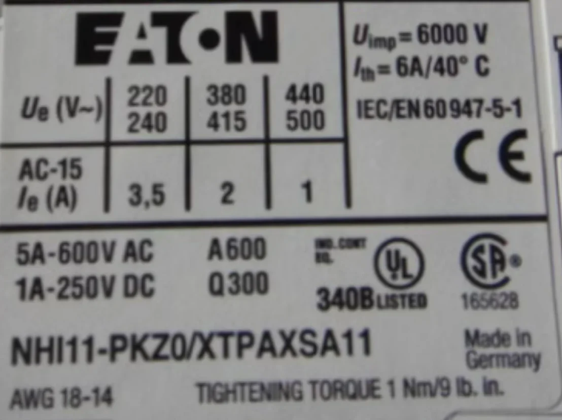 

3PCS New Eaton NHI11-PKZ0 Motor Protection Switch