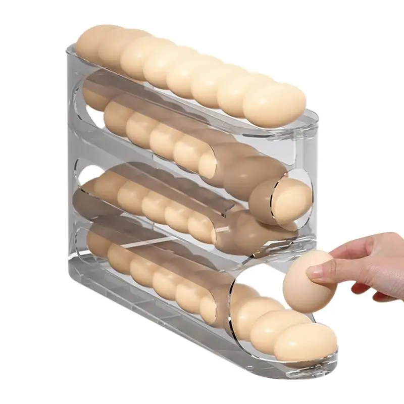 Egg Slider Holder Refrigerator Egg Dispenser Holder 7 Degree Tilt Track Egg Storage Tool For Desktop Countertop Cabinet