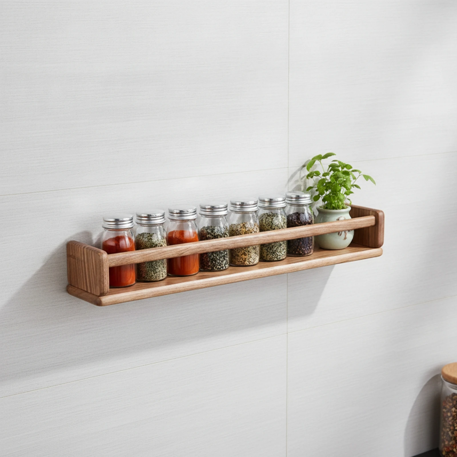 Shelf with Rail Rectangular Wall Shelf Book Ledge Easy to Install Furniture Sturdy for Living Room, Bedroom