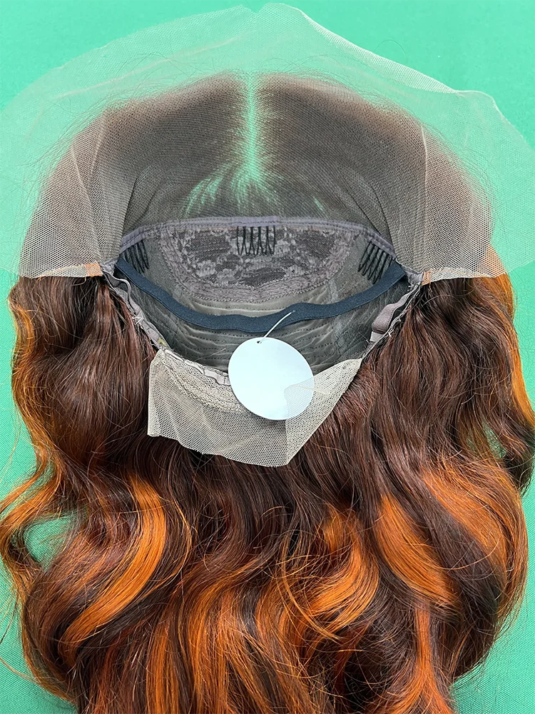 Body Wave Brown Ginger Orange Color 4/350 Frontal  Human Hair Wigs  Transparent Lace 13x6BrazilianLace Front Wig For Black Women