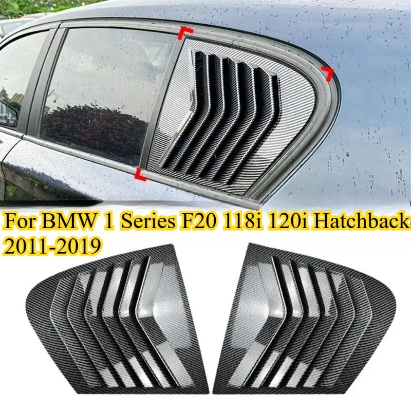 

For BMW 1 Series F20 118i 120i Hatchback 2011-2019 Car Rear Louver Window Side Shutter Cover Trim Sticker Vent Scoop ABS Carbon