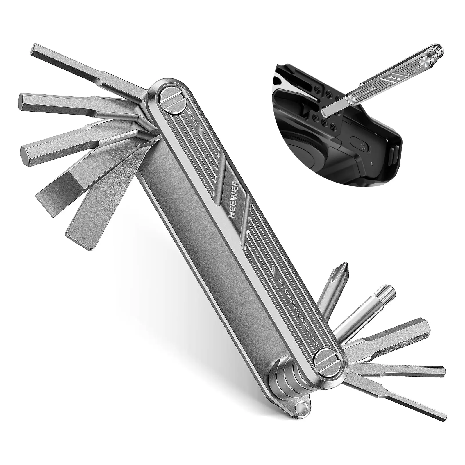NEEWER 10 in 1 Multifunctional Foldable Screwdriver Tool Set 4 Screwdrivers 6 Hex Keys Pocket Tool for SmallRig Camera Cage Rig