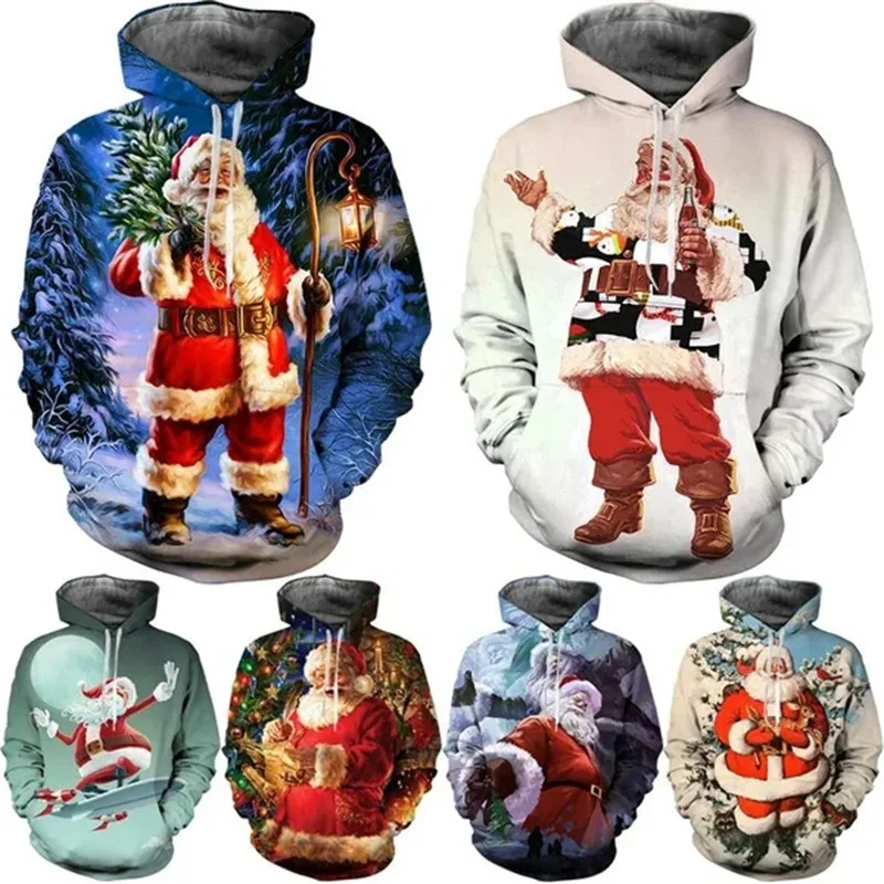 

New Christmas Tree Men And Women Couple Christmas Tree Sweater Santa Claus Elk 3D Hoodie Harajuku Oversize Hoodies Pullovers