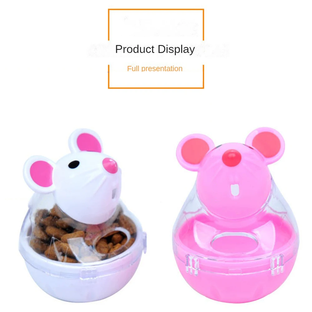 Cat Food Toy Ball Plastic Cat Mice Tumbler Design Beautiful Exercise Training Toys Food Dispenser Treat Toy Fun Interactive