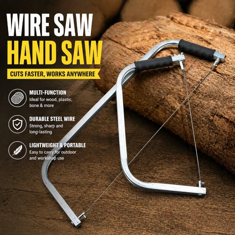 Multifunctional Manual Coping Flexible Wire Hand Pull Saw Universal Mini Curve Scroll Saw Practical Woodworking Tool Processing