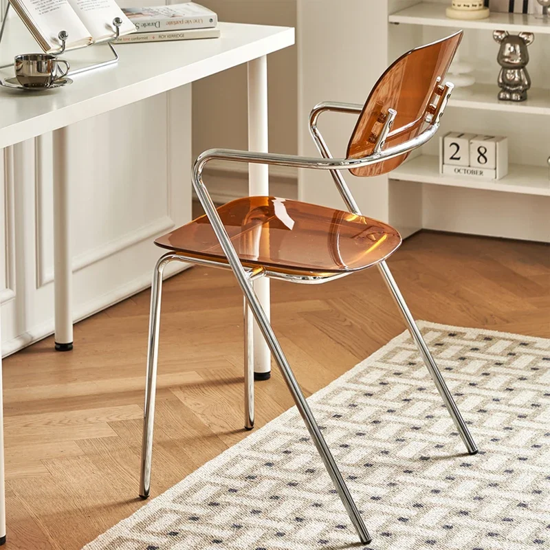 Nordic Acryl Esszimmer Stuhl Rückenlehne Handlauf Online Promi Milch Tee Shop Stuhl Designer Hocker Home Möbel Sillas FYDC