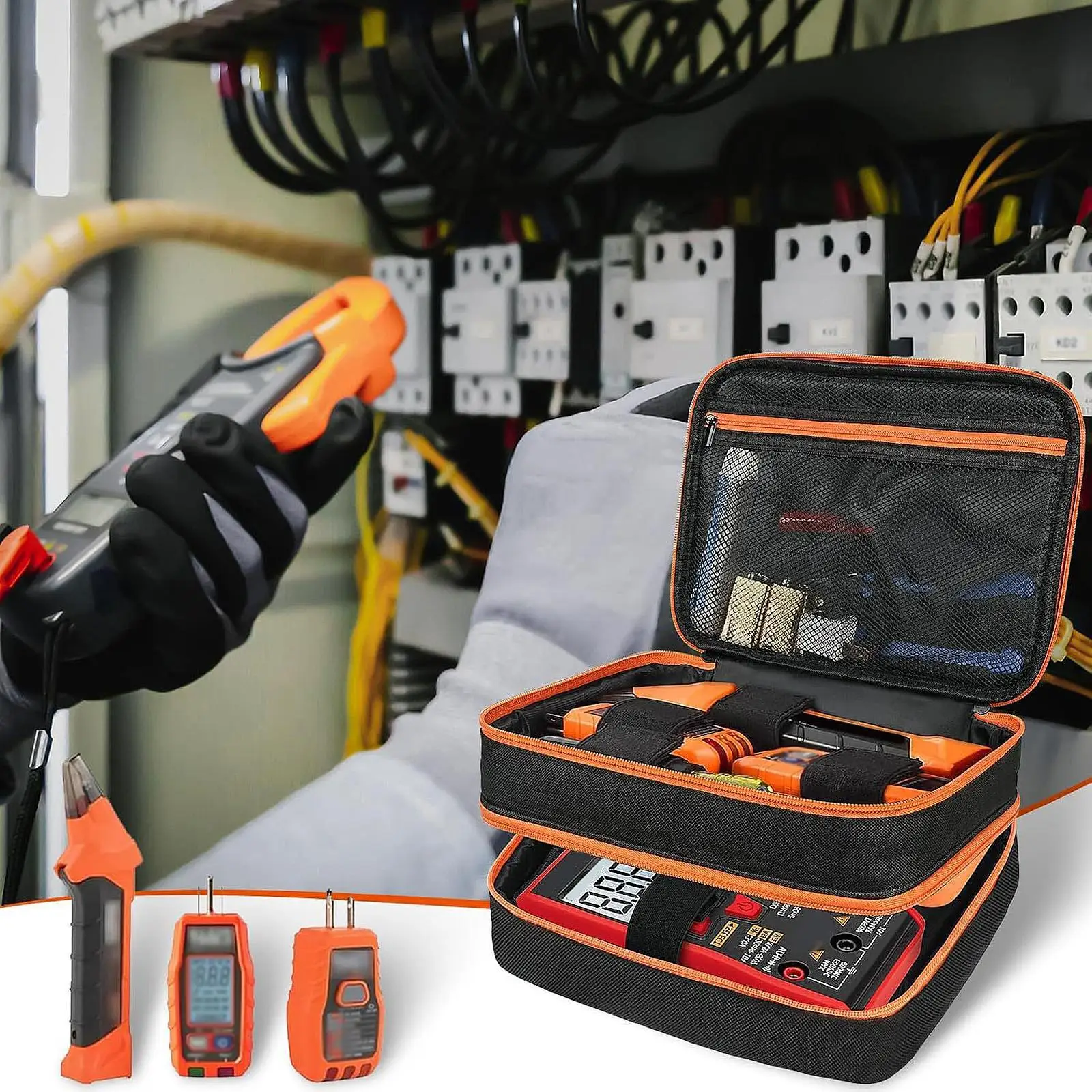 Multimeter Carrying Case Polyester material,  Resistant, Wear Resistant For Cables Voltage Tester AC Circuit Breaker Finder