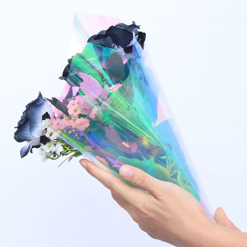 

20 Sheets Thick Colored Film Paper DIY Bouquet Flower Wrapping Material Metallic Line Decorative Paper Gifts Birthday Wedding