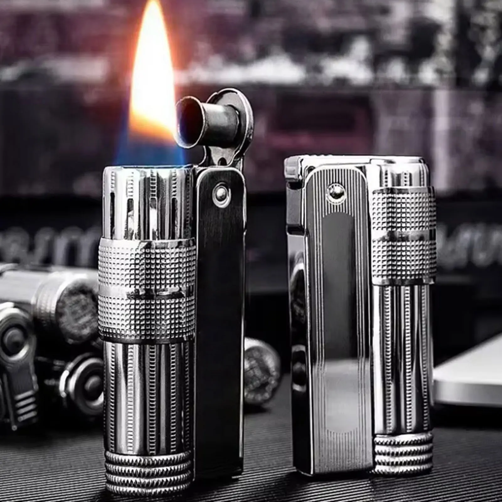 Classic Retro Kerosenes Lighter Windproof Vintage Cigars Lighters for Men Smokings Accessories