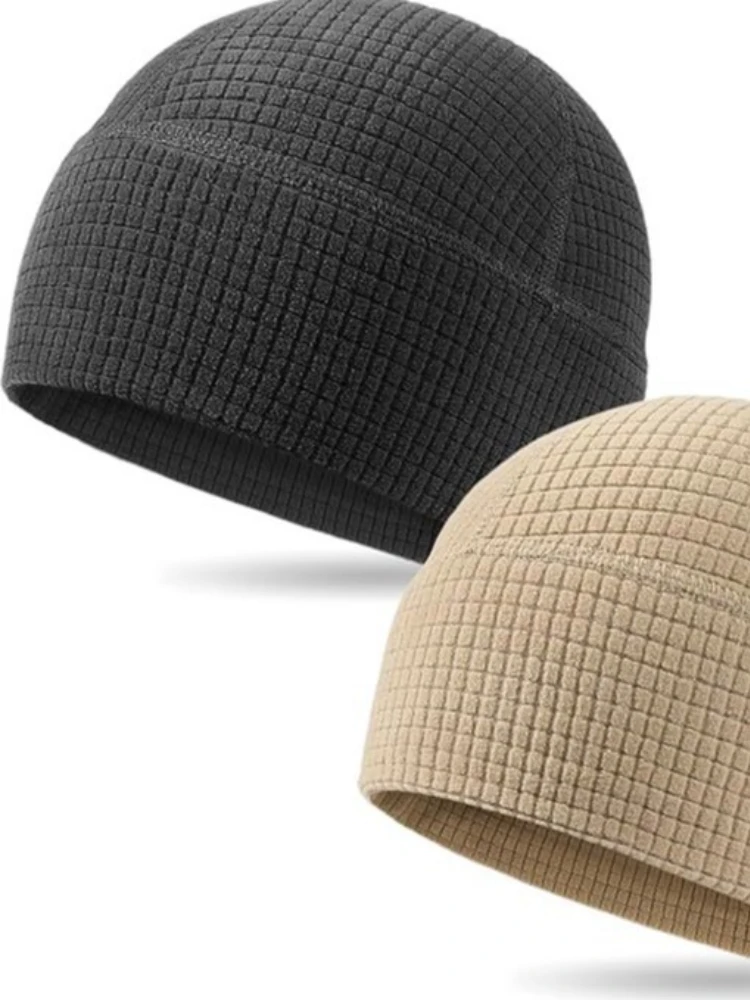 AliExpress Warm Sports Fleece Beanie Waffle Skull Cap Lightweight Soft Running Beanie Thick Windproof Winter Hat Sports Skull Cap