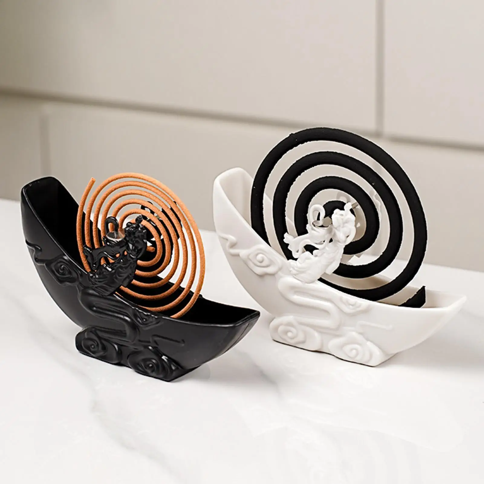 Fly Coil Stand Chang'e Moon-Shaped Portable Tray Fly Coils Outdoor Holder for Patio Deck Porch Balcony Lawn Picnic Backyard