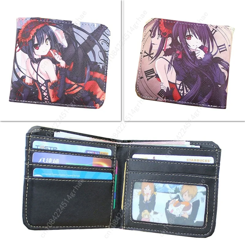 

Anime DATE A LIVE Tokisaki Kurumi Men's Wallets Women's Short Card Holders Purse