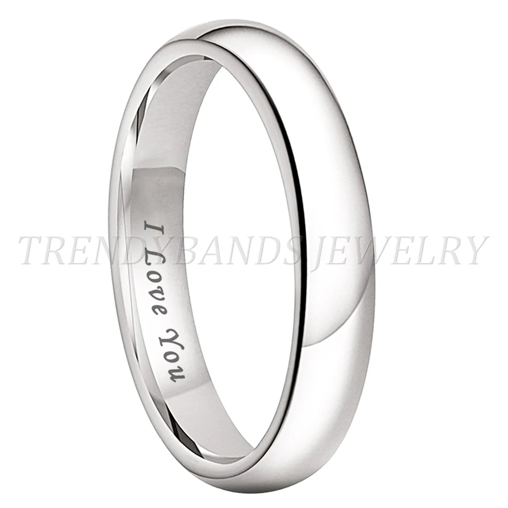 Weiß Wolfram Ring 4mm 5mm 6mm 7mm 8mm 10mm Männer Frauen Paar Verlobung Mode schmuck Poliert Glänzenden Comfort Fit – Detail 1