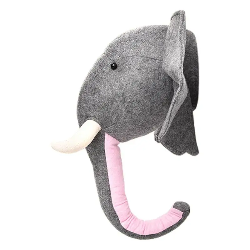 

Elephant 3D Animal Head Wall Mount Children Stuffed Toys Kids Room Wall Home Decoration Accessories Birthday Gifts