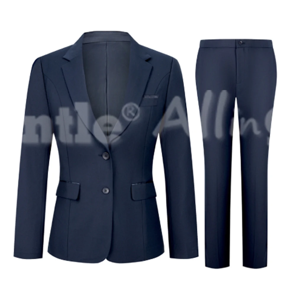 Women Pants Suits 2 Piece Suit Lady 2 Button Business Work Office Slim Fit Blazer Jacket Pants Set