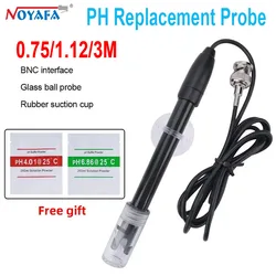 Ph Replacement Probe Electrode Probe PH Meter Potential Test BNC Q9 Connector 0.75/1.12/3M Wire For Aquarium Hydroponic Laborato