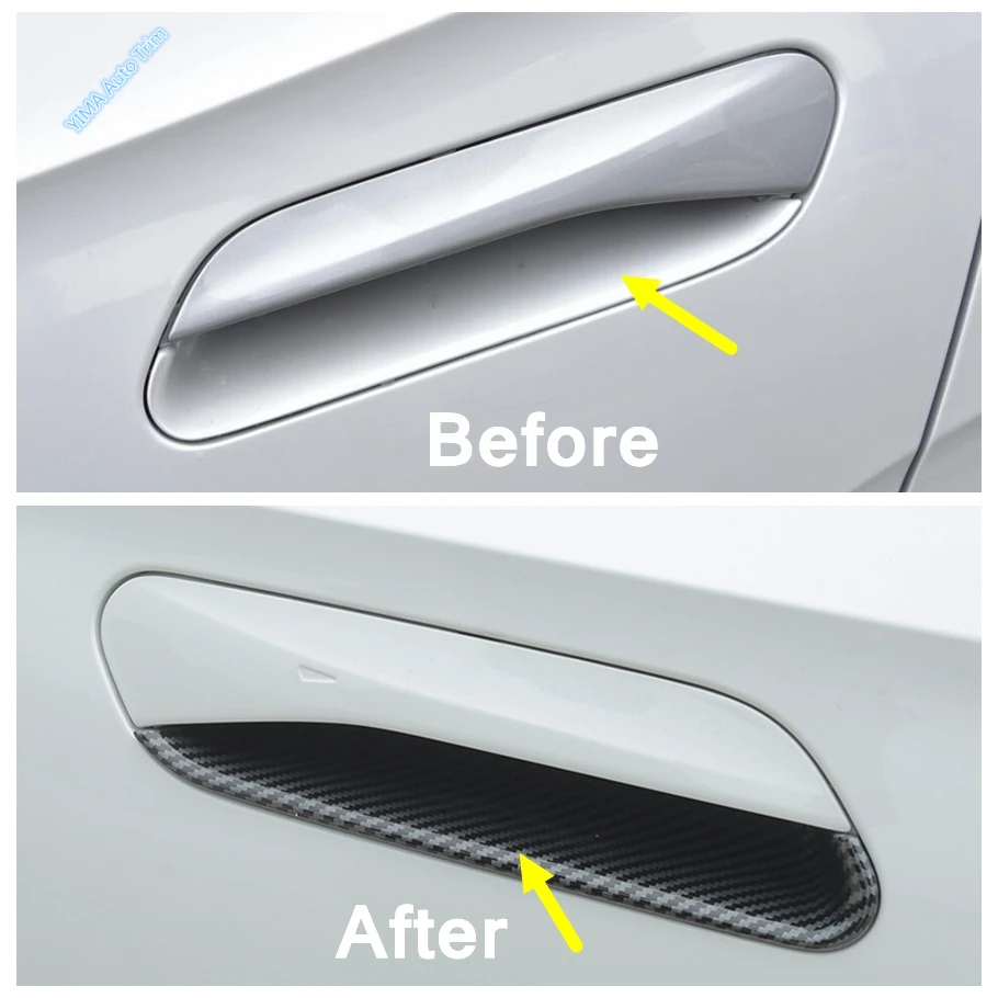 Car Outsider Door Pull Doorknob Handle Bowl Decor Sticker Accessories Cover Trim For VW Volkswagen ID.4 6 X Crozz 2021 2022 2023