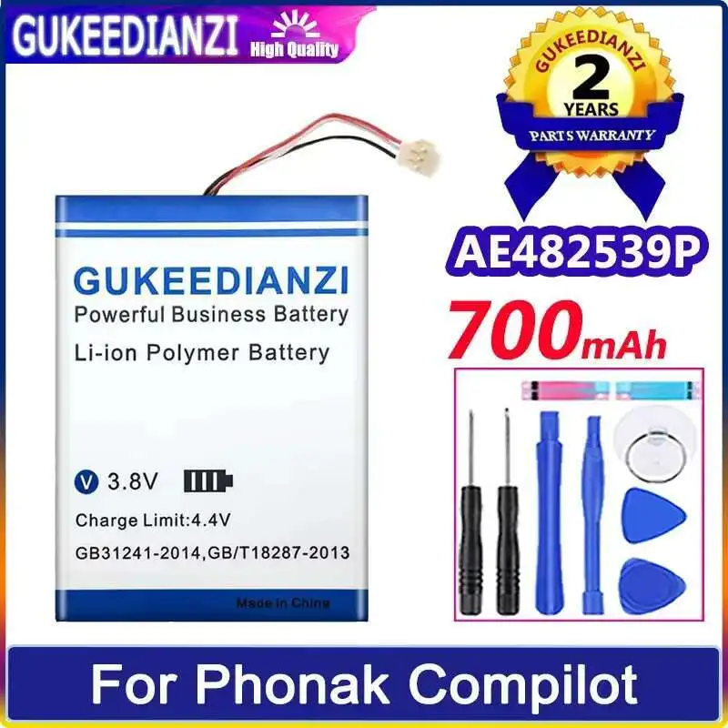 

Stable Battery For Phonak Compilot II Accumulator 3-Wire AE482539P 700Mah