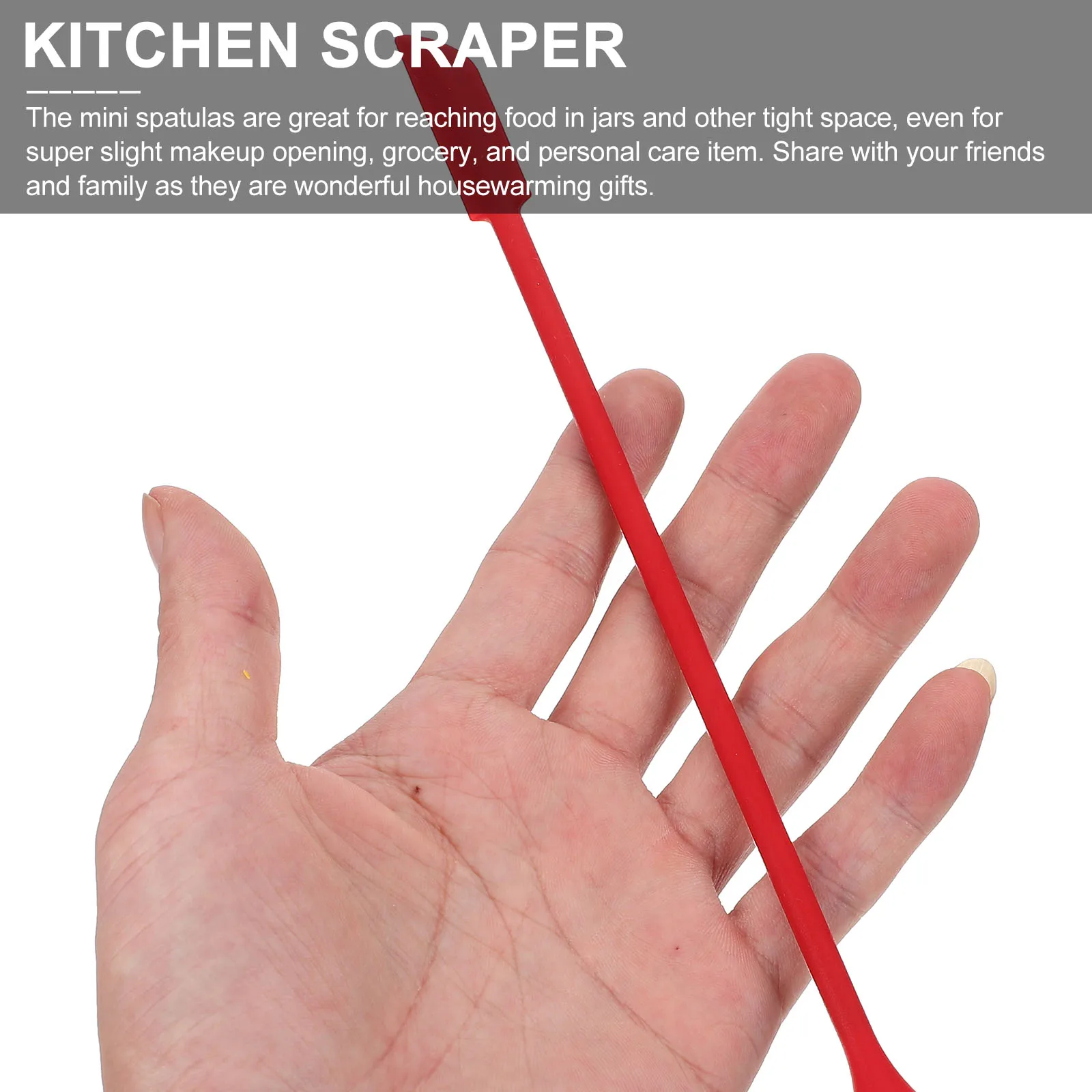 

12pcs Food Grade Silicone Jam Scraper Jar Spatula Long Handle Bottle Scraper Kitchen Bottle Cleaning Tool Makeup