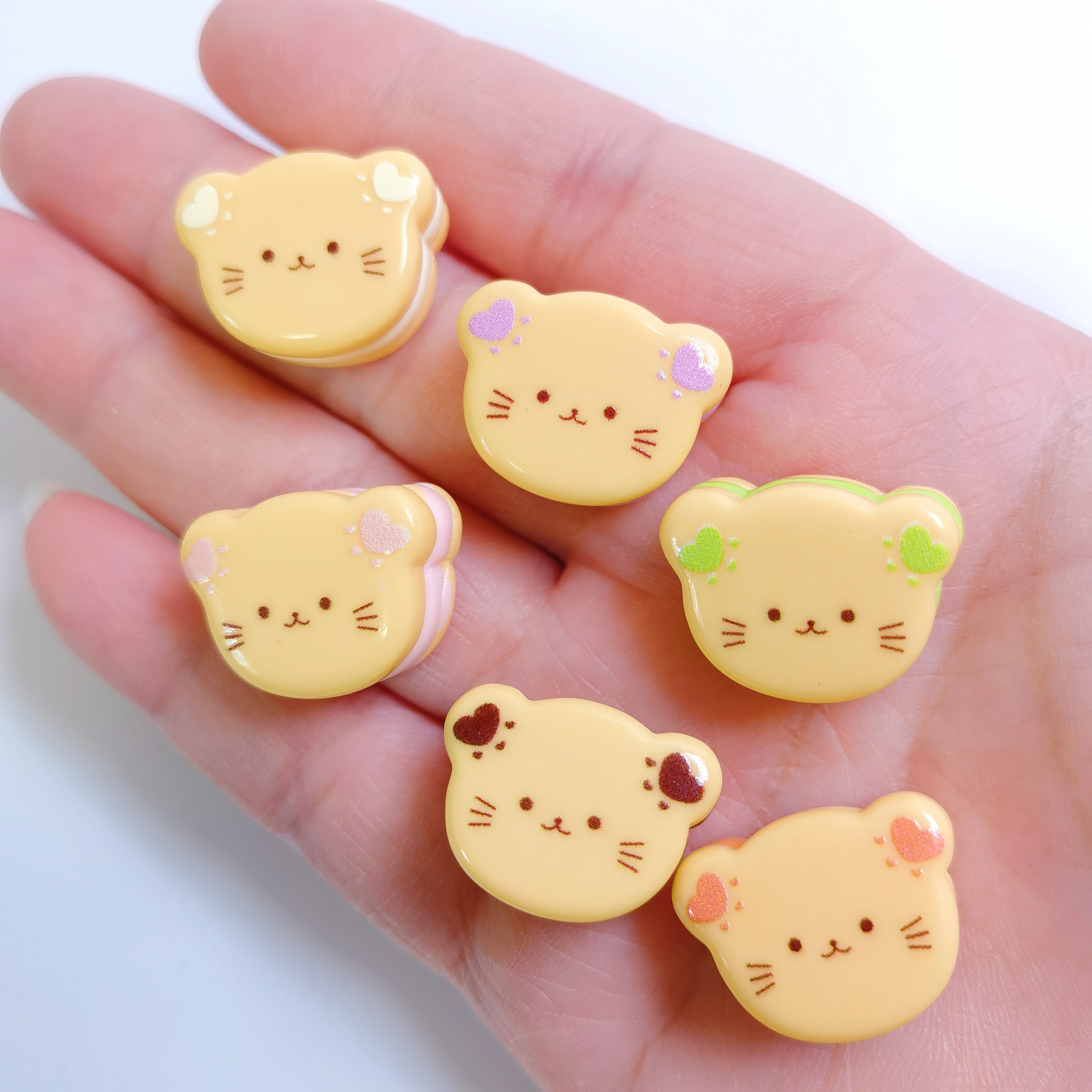 Shiny Cat Biscuits Series Flat Back Charms For Earrings Bracelet Hairpin DIY Jewelry Pendants Decoration Accessories