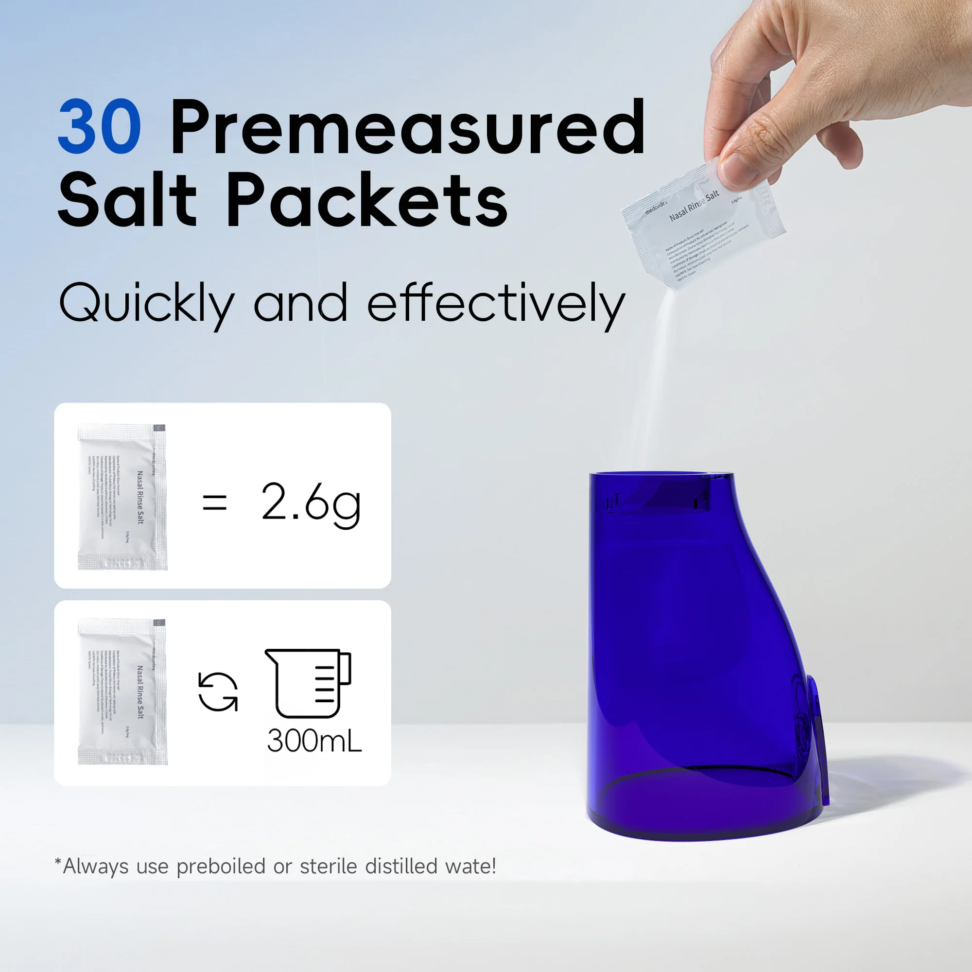 Electric Nasal Irrigation System, Sinus Rinse Machine, Quickly Relieving Nasal Discomfort, Nasal Rinse with Nasal Care 30 Salt image 4