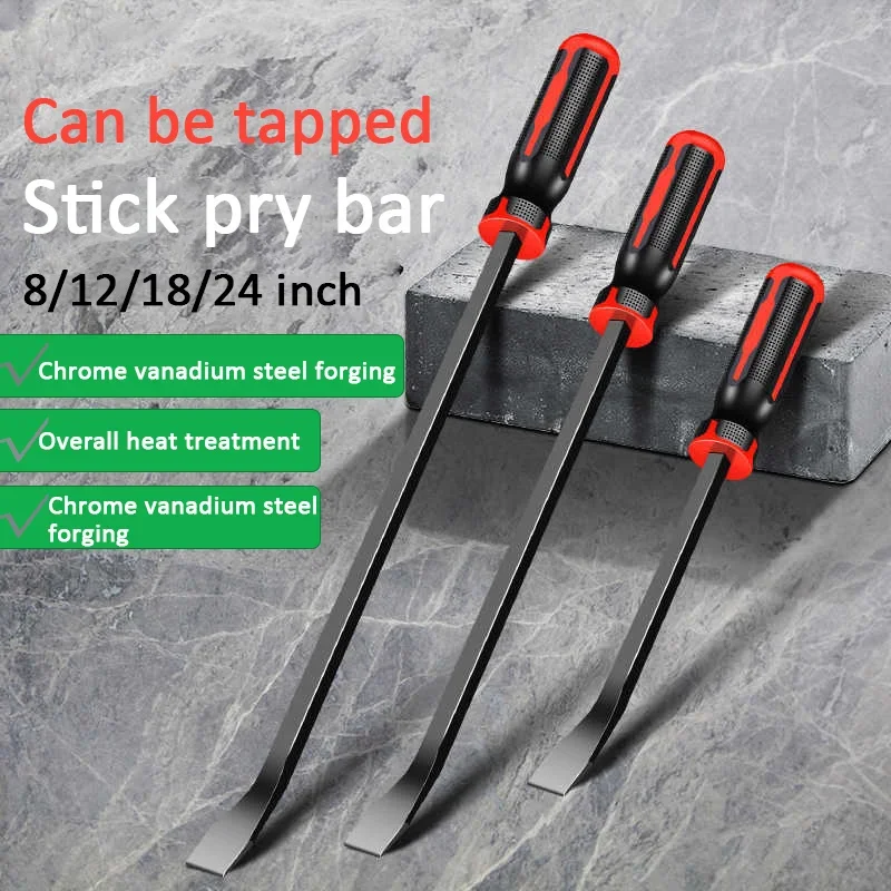 Heavy Duty Pry Bar Industrial Thicken Tire Crowbar Angled End Handled Pry Bar Set with Ergonomic Handles for Lifting and Prying