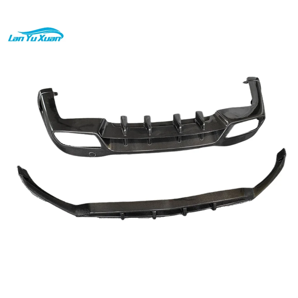 

High quality genuine carbon fiber B-style front bumper lip and rear diffuser body kit for Benz GLC GLC63 X253 body kit