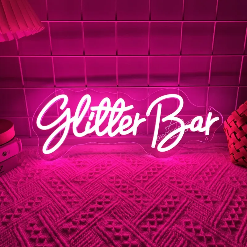 

Glitter Bar Neon LED Sign for Bar Party Pub Clubs Bedroom Business Luminous Sign Neon wall decoration Room Living decor Lights