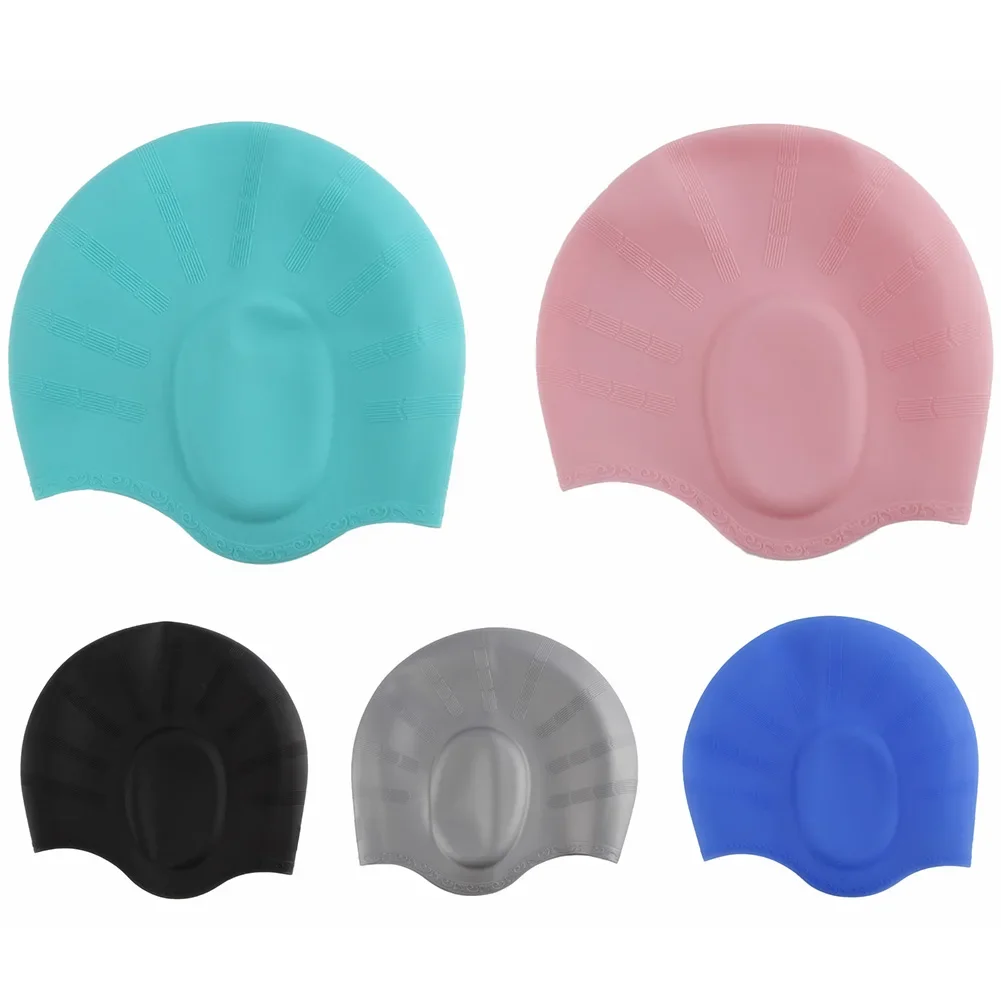 1pc Ear Protection Silicone Swimming Cap High Elastic Silicone Material Tear-resistant Prevent Water From Entering Ear 75g