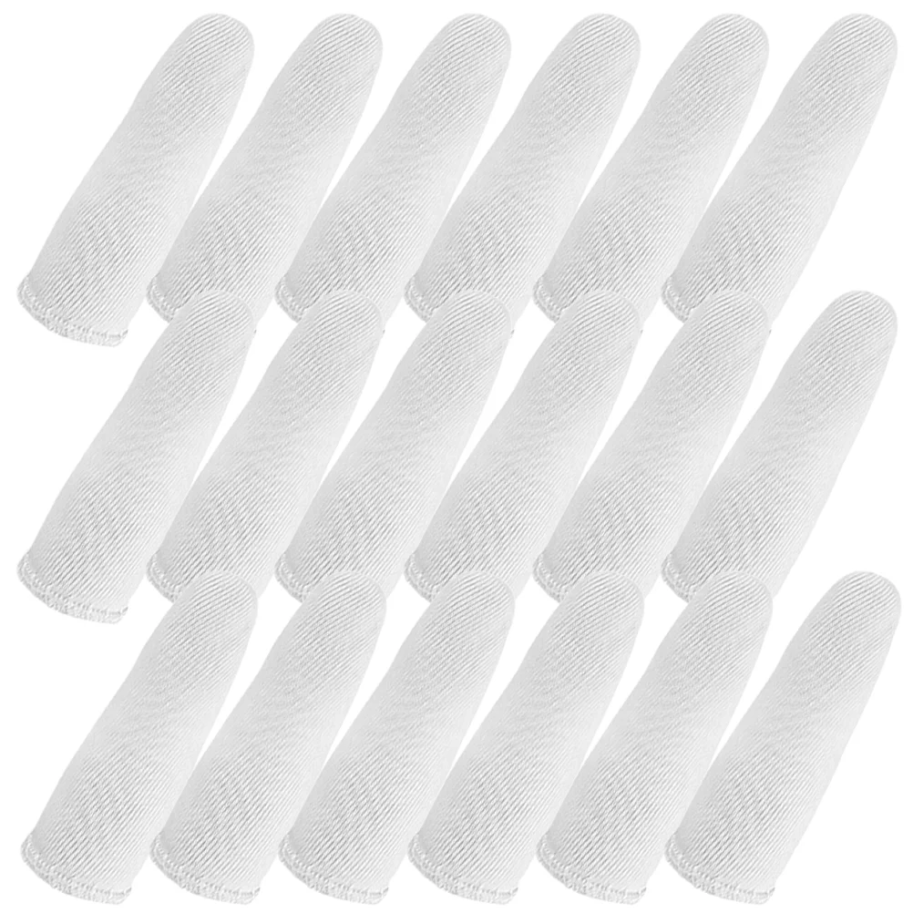 

60 Pcs Pure Cotton Finger Cots Tips Protector Covers for Protection Sleeve Breathable Fingertip