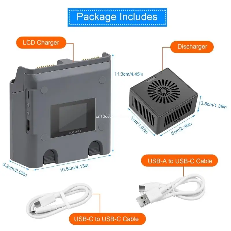 Charging Hubs High Efficiency Battery for Air 3 Drones Batteries with Color Screen Discharge Modes New Dropship