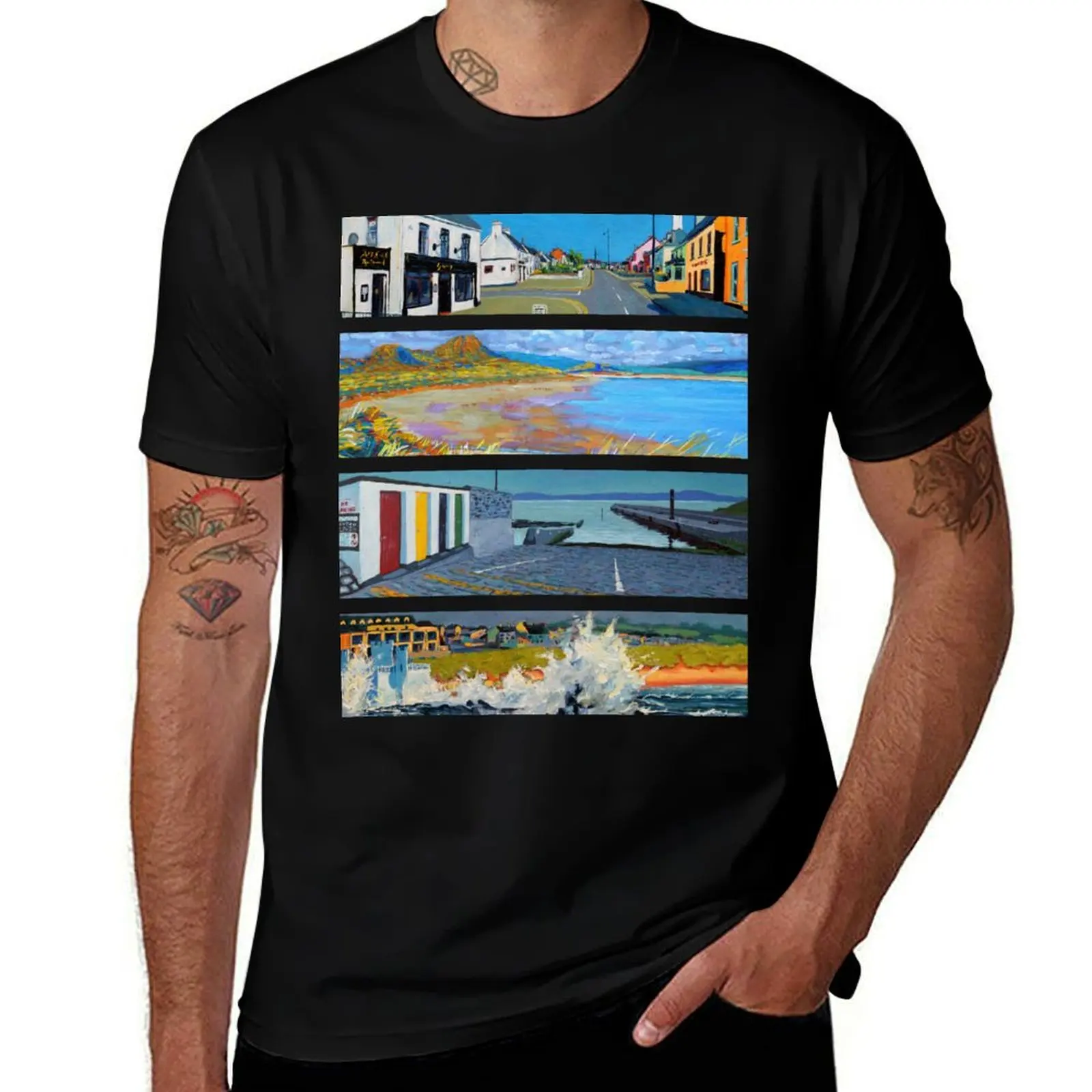 

Enniscrone, 4 Views (Sligo, Ireland) T-Shirt man t shirt graphic t shirts for man graphic vintage T-Shirt