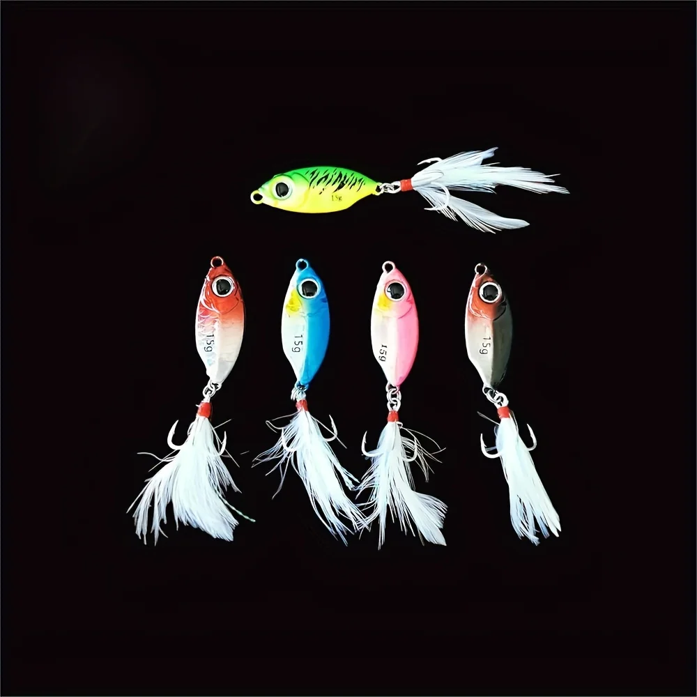 WEIHE 1PC/5PC Fish Scale Sinking Hard Lure Saltwater Fishing Tackle for Bass & Topmouth Culter Fishing Lures