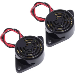 2 PCS Piezo Buzzer, Icstation Buzzer Alarm 12V Electronic Beep Buzzer 100dB Piezo Alarm Siren Continous Sound for Motorcycle