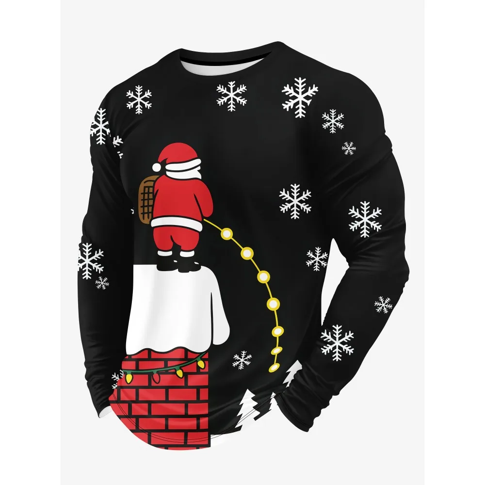 

Мужская защита с круглым вырезом на весну и осень, новая уличная одежда, модная рубашка Instagram, футболка с длинными рукавами, топ Y2K, уличная одежда