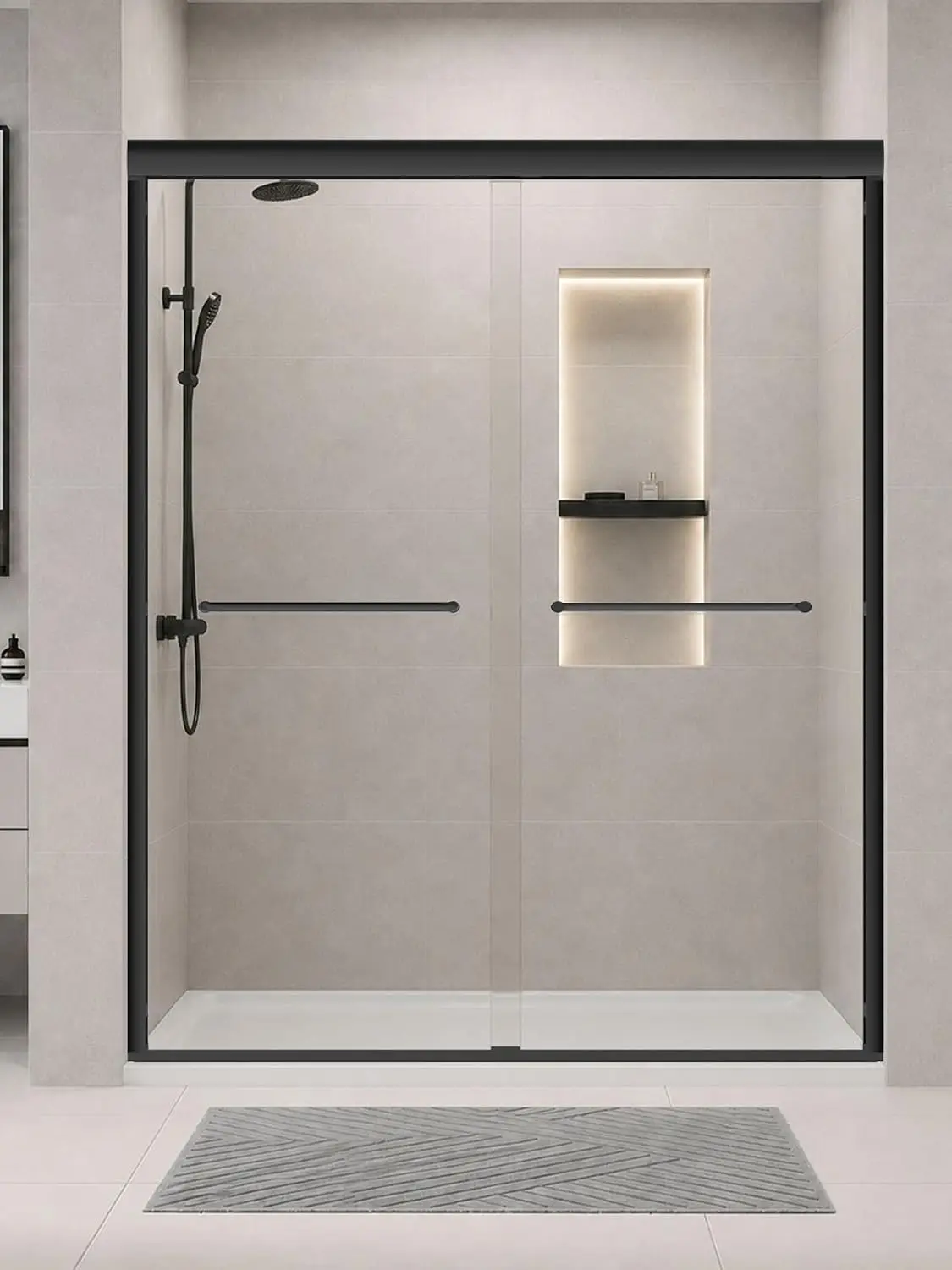 Semi-Frameless Glass Shower Door 56-60