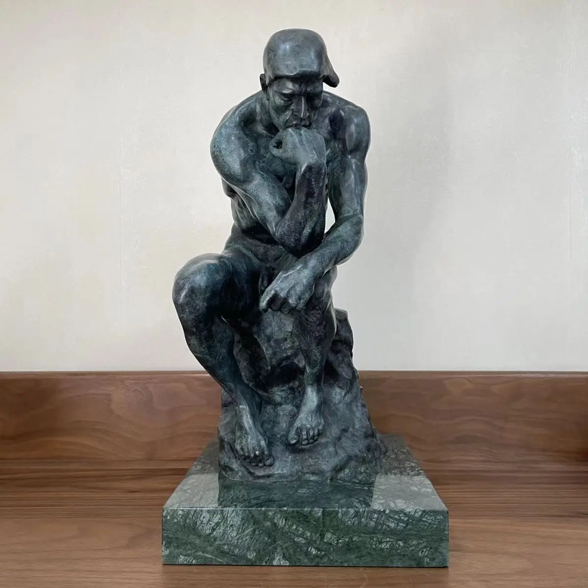 Bronze Rodin's Sculpture The Thinker Statue Thinking Nude Man Sculpture Replica Handmade Large for Home Decoration