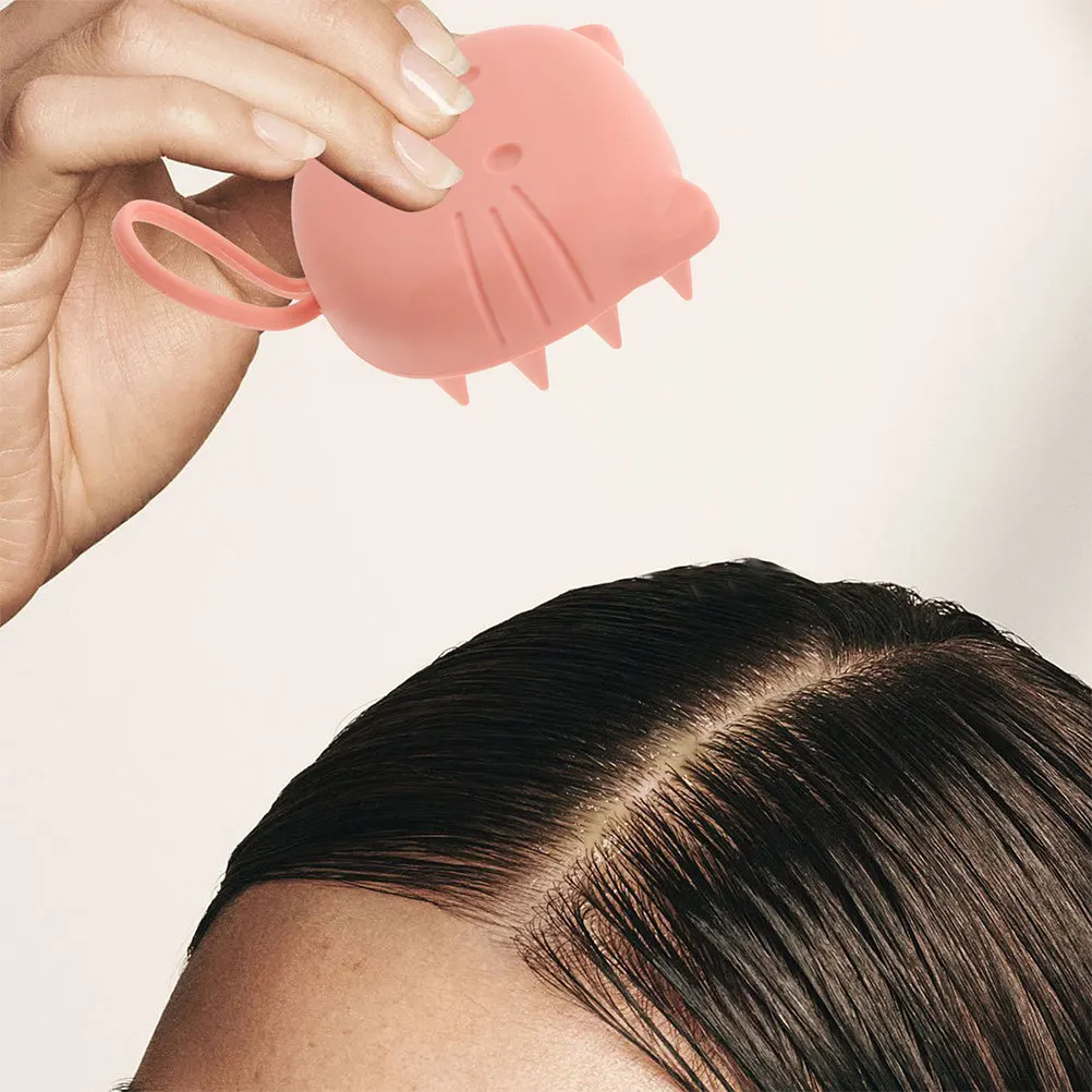 2 szt. Szczotka do masażu skóry głowy z miękkiego silikonu do mycia włosów, głębokiego oczyszczania, usuwania osadów, poprawiająca krążenie krwi i wspomagająca wzrost włosów.