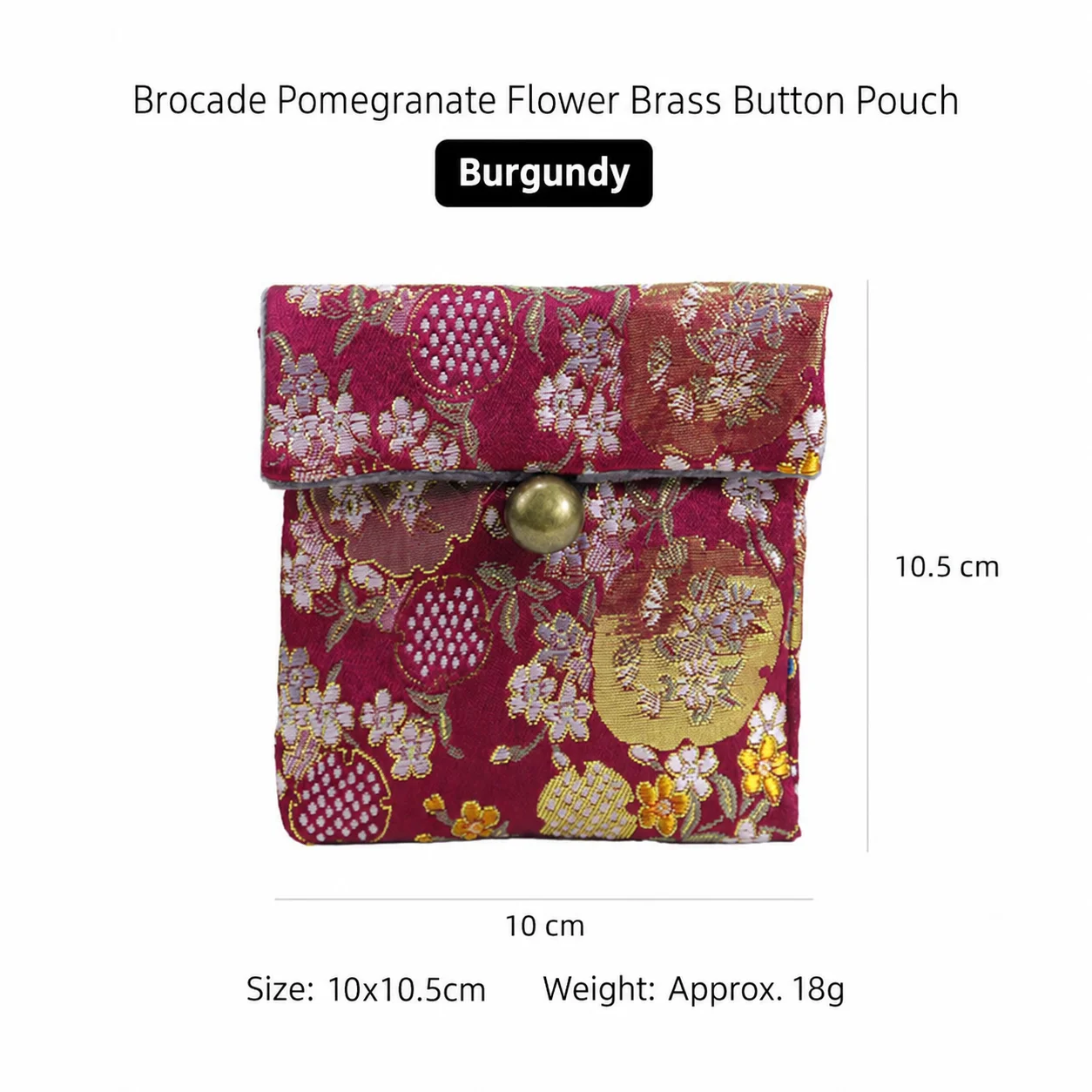 Brass Button Pouch Brocade Jewelry Storage Pouch Brocade Ornament Bag Compact Brocade Jewelry Pouch For Jewelry Gift Packaging