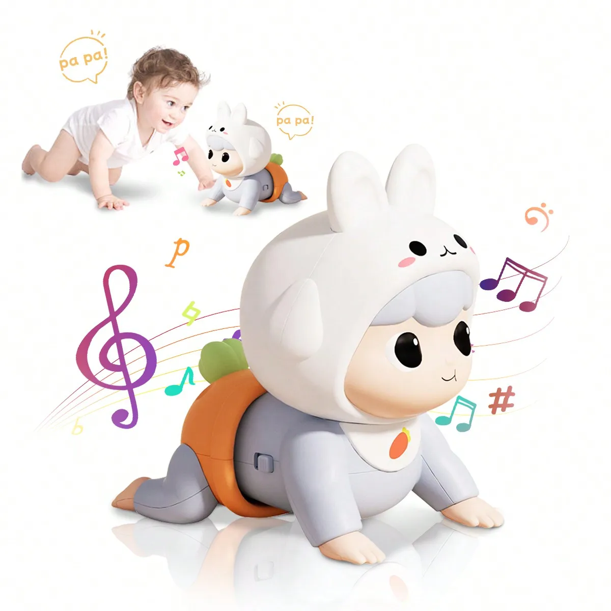 الرضع تعلم الزحف لعبة الحيوان الطفل الزحف دمية يمكن الغناء المشي وقت البطن لعبة مع الموسيقى التعلم المبكر لعبة تعليمية هدية #1