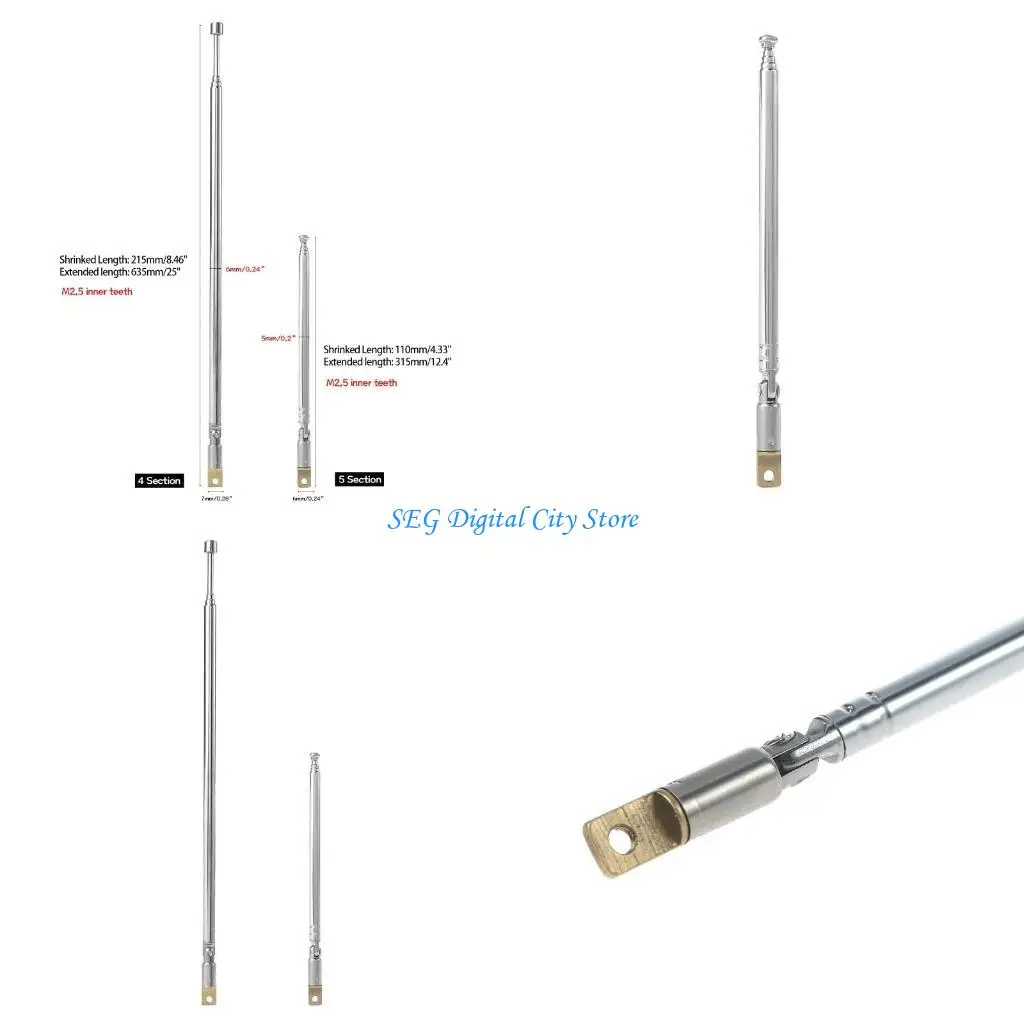 

U75B 4/5-секционная сменная телескопическая антенна, ТВ-радио, универсальный шарнир, RC