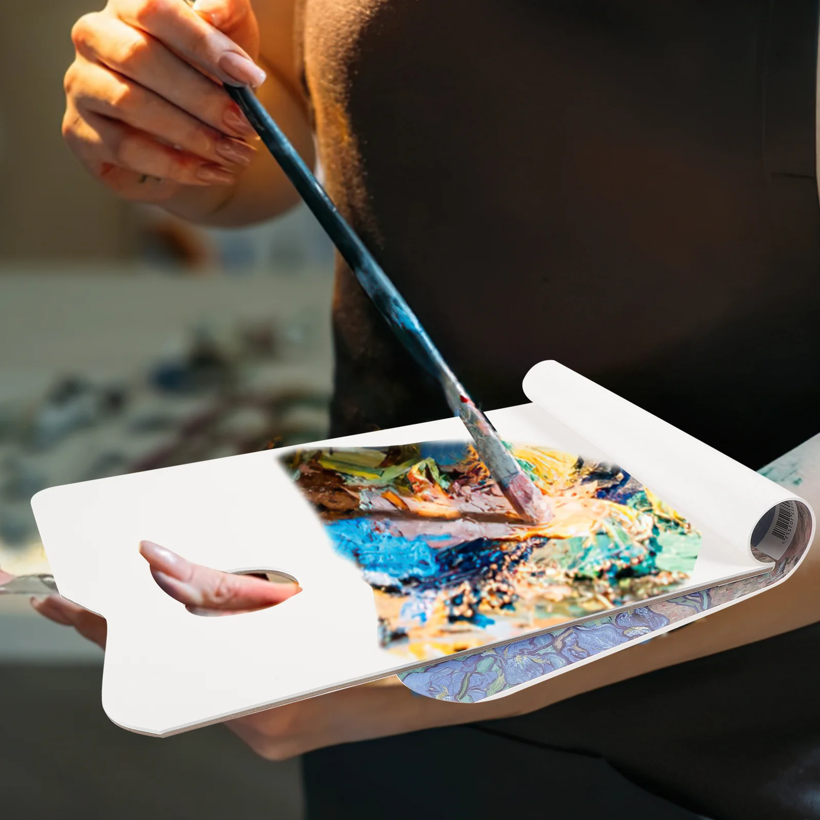 Special Gouache Double-sided Acrylic Oil Paint Palette for Students Washable Cardboard Paper Color Pallet Water White