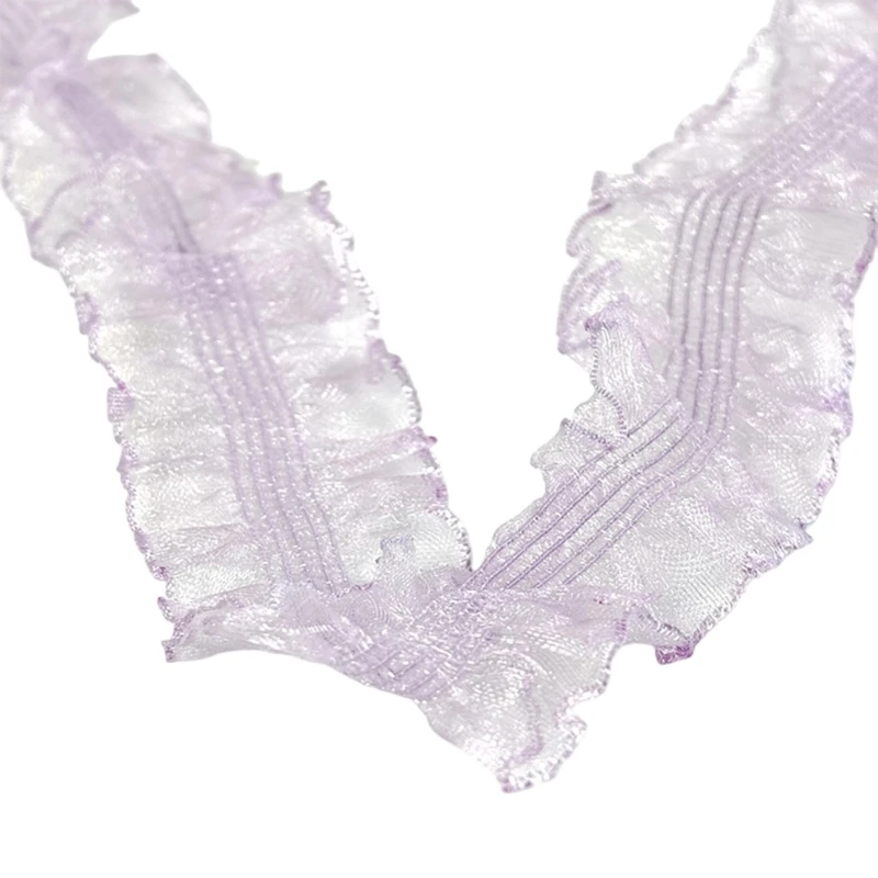 10 Yards gewelltes Organza-Rüschenband für handgemachtes Nähen, Geschenkverpackungen, 3 x – Detail 1