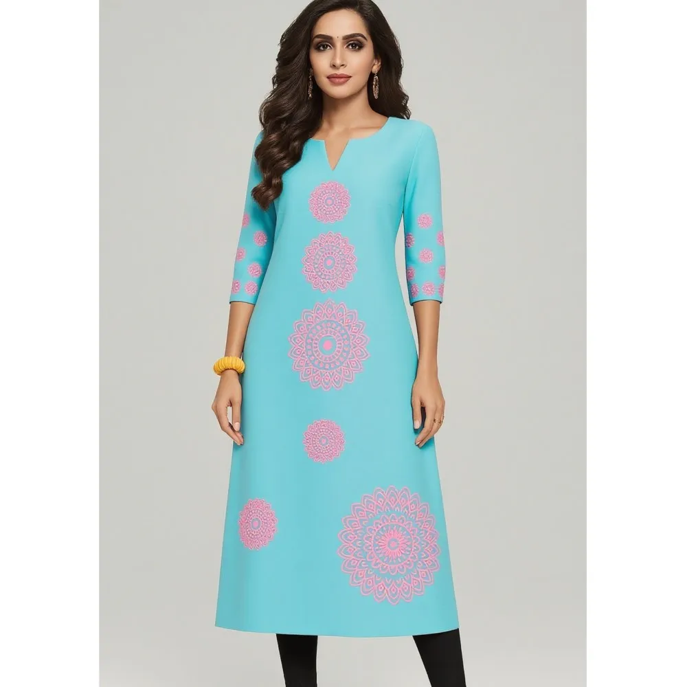 فستان كورت نسائي عصري وأنيق بأكمام طويلة وأنبوب مستقيم كاجوال برقبة دائرية ونمط رداء تقليدي أرابي #4